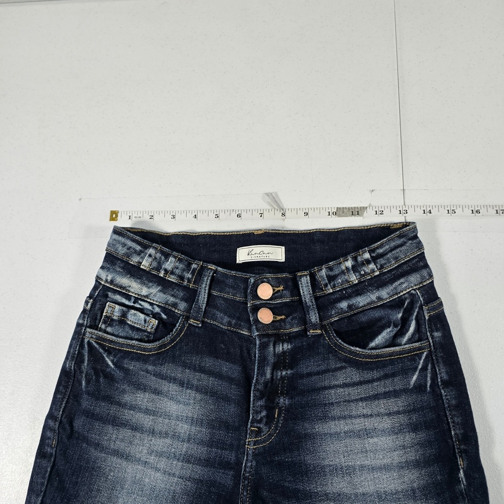 KanCan Signature Mid-Rise Ankle Skinny Jeans Dark Wash Distressed 27 VBK1633A - Picture 3 of 9